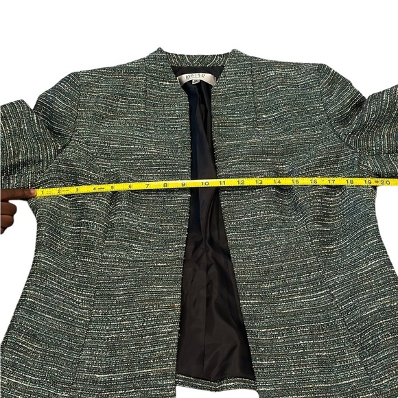 Kasper Blazer Women’s size 8P Green white open front - Picture 3 of 10